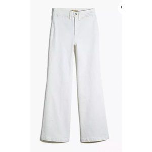 Madewell Womens $128 High Rise Flare Jeans White Trousers Size 27 NF134